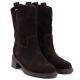 4. Damen-Ankle-Boots aus Leder, Cowboy-Stiefel, Wildleder, Schokoladenbraun, Big Star UU274607