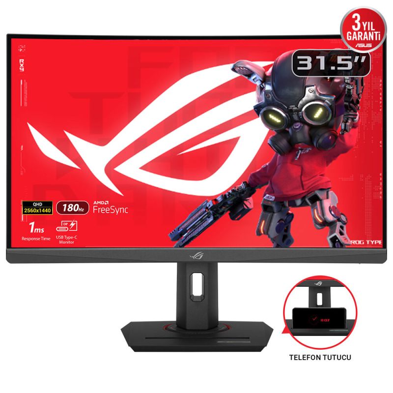11. ASUS ROG Strix XG32WCS Computermonitor 80 cm (31,5") 2560 x 1440 px Quad HD LED Schwarz