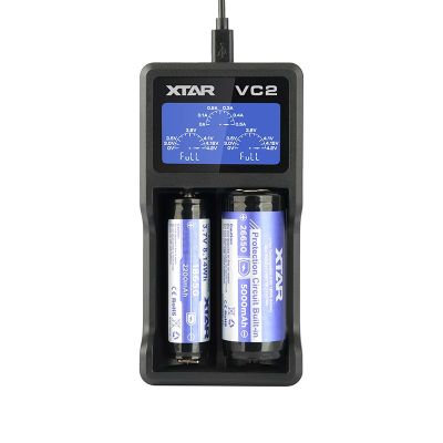 2. XTAR-LADEGERÄT FÜR ZYLINDRISCHE LI-ION-VC2-AKKUS