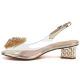 3. Transparente Sandalen mit dekorativem goldenem Absatz D&A MR62-9100