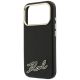 6. Karl Lagerfeld MagSafe-Hülle mit genarbter Oberfläche und Harz-Logo für iPhone 18 Pro / 17 Pro – Schwarz