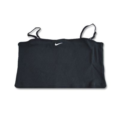 Nike Sportswear Essential Rib Crop Top Damen Schwarz/Weiß - DM6737-010