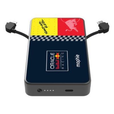 4. Powerbank Mophie Powerstation Plus 10K Red Bull Racing – Powerbank 10000 mAh mit integriertem USB-C- und Lightning-Kabel (1x USB-C-Anschluss)