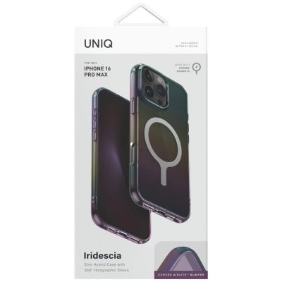 4. Uniq Iridescia Magclick Ladehülle für iPhone 16 Pro Max - Schwarz