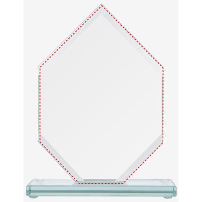 Glastrophäe mit zerbrochenem Sockel