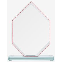 Glastrophäe mit zerbrochenem Sockel