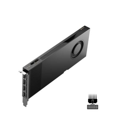 2. Grafikkarte PNY NVIDIA RTX 4000 Ada Generation, 20 GB GDDR6 160-Bit, PCIe 4.0 x16, Single Slot, 4x Mini DP 1.4a, ATX – ATX bracket, 1x 16-Pin-Stromversorgungskabel, Retail
