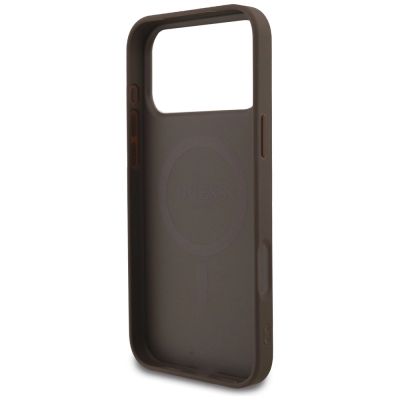 7. Guess 4G Strap Triangle Logo MagSafe Hülle für iPhone 17 Pro Max – Braun