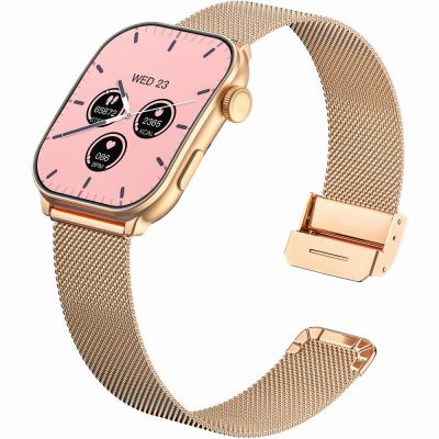 6. GRAVITY GT28-8 Damen-Smartwatch-Armband + Armband Roségold Marineblau