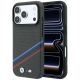 BMW M Quadrille Kevlar-Print, dreifarbige Linien & Metalllogo, MagSafe-Hülle für iPhone 18 Pro / 17 Pro – Dunkelgrau