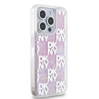 4. DKNY Liquid Glitter Multilogo iPhone 15 Pro Hülle – Pink