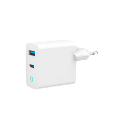 GEMBIRD 2-Port GAN (PD) USB (A+C) Schnellladegerät, 65W, Weiß