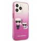 4. Karl Lagerfeld Gradient Ikonik Karl&Choupette Hülle für iPhone 13 Pro / iPhone 13 - Pink