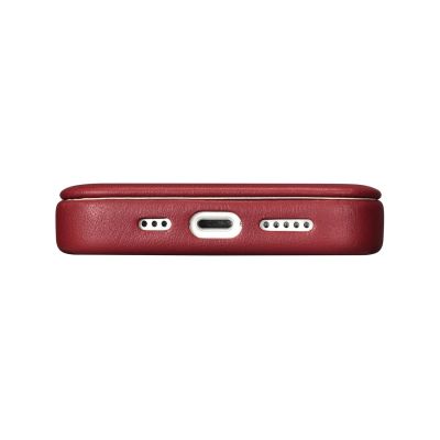 11. iCarer CE Premium Leather Folio Case iPhone 14 Pro Magnetic Flip Leather Folio Case MagSafe Red (WMI14220714-RD)