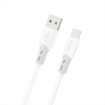 Dudao L25ST 5 A USB-A-auf-USB-C-Kabel mit weichem Silikongeflecht, 1 m – Weiß