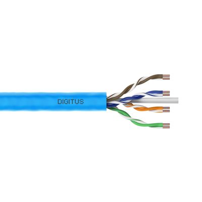 9. DIGITUS Installationskabel Kat. 6A, U/UTP, Eca, AWG 23/1, LSOH, 305 m, blau, Karton