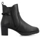 2. Damen-Ankle-Boots aus Leder mit Absatz, gefüttert, schwarz, Rieker 77651-00