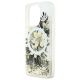 6. Guess Liquid Glitter Flower MagSafe Hülle für iPhone 16 Pro – Beige