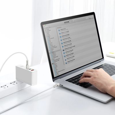 9. Baseus Cafule Metall-Netzteil 100W USB-C – USB-C-Kabel 2 m – Weiß