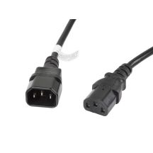 LANBERG STROMKABELVERLÄNGERUNG C13 -> C14 VDE, 3M