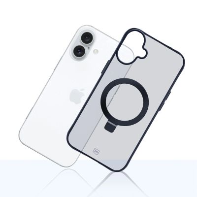 13. 3mk Smoke Case Mag&Stand Hülle für Apple iPhone 16 – Schwarz