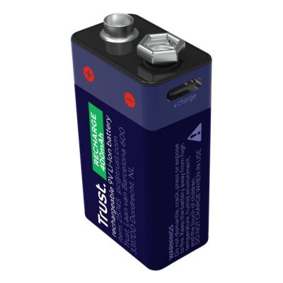 TRUST 9V-Batterie, aufladbar über USB-C