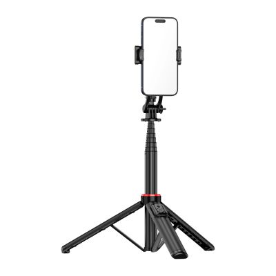 8. Selfie Stick WC1Y2S Teleskopstativ 1,3 m aus Aluminiumlegierung mit Telefonhalter – Schwarz