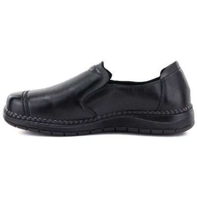 7. Bequeme Damen-Slipper aus Leder, schwarz, Vinceza 107241
