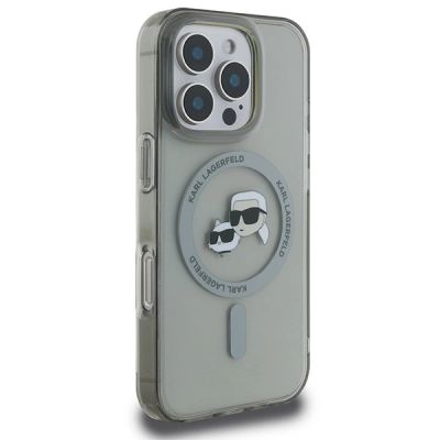 4. Karl Lagerfeld IML Metal Karl&Choupette Head MagSafe Hülle für iPhone 16 Pro Max - Schwarz