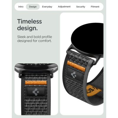7. Spigen Athlex Air Armband für Google Pixel Watch 41 mm – Schwarz-Orange