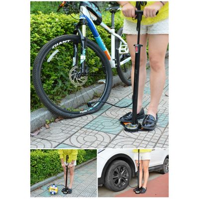 10. Rockbros GP6532B Standpumpe mit Manometer – Schwarz und Orange