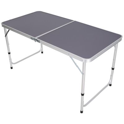 3. Klappbarer Campingtisch 120 x 60 x 70/62/55 cm, Grau