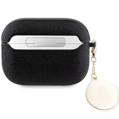 2. Guess GUAP2PGEHCDK Hülle für AirPods Pro 2 Cover – Schwarz Fester Glitzer-Herz-Diamant-Charm