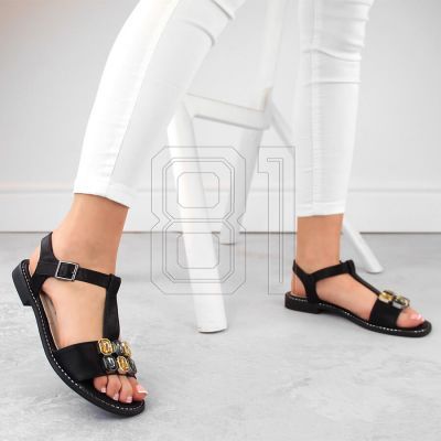 6. Bequeme Sandalen mit Zirkonen S.Barski W OLI261A schwarz