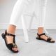 6. Bequeme Sandalen mit Zirkonen S.Barski W OLI261A schwarz