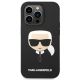 3. Karl Lagerfeld Silikonhülle mit Karls Kopf für iPhone 14 Pro Max – Schwarz