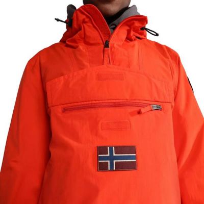 3. Napapijri RAINFOREST M SUM 3 Herren Regenjacke mit verstellbarer Kapuze, wasserdicht, rot (NP0A4G7DR05)
