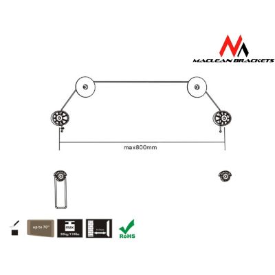 2. Maclean MC-557 TV-Kabelhalterung (Wandmontage, Halterung - 70"; max. 50 kg)