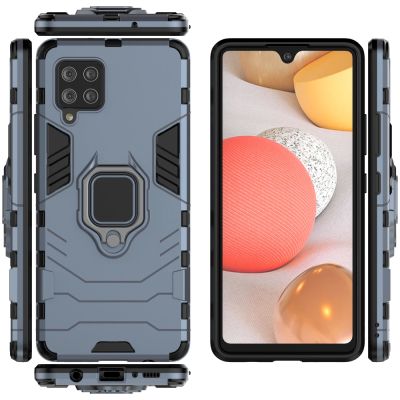 3. Ring Armor robuste Kickstand TPU/PC Panzer Handyhülle Hard Case für Samsung Galaxy A42 5G blau