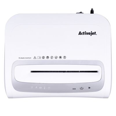 3. Activejet ASH-1602M Aktenvernichter, P-5, 28 l, 2 x 14 mm Schnipsel, 16 Blatt, weiß