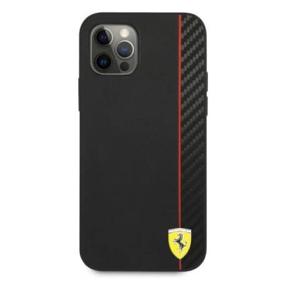 3. Ferrari FESAXHCP12LBK iPhone 12 Pro Max 6,7" schwarz/schwarz Hardcase On Track Carbon Stripe
