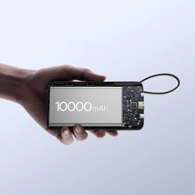 14. Baseus Bipow 2 10000mAh 20W Powerbank mit Digitalanzeige und integriertem USB-C-Kabel – Schwarz