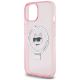 6. Karl Lagerfeld KLHMP15SHMRSCHP iPhone 15 6,1" rosa/rosa Hardcase Ringständer Choupette Head MagSafe