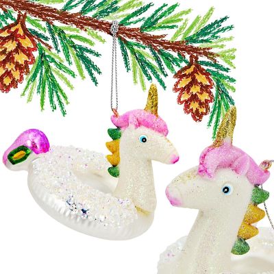 GLAS-FORMORNAMENT EINHORN MICA