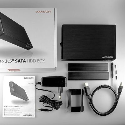 10. AXAGON EE35-XA3 Externes Gehäuse 3,5", USB 3.0, SATA II, Aluminium - Schwarz