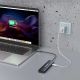 9. USB-C 6 in 1 Hub Wozinsky WHBC10Y4S Multifunktional, Aluminium, mit 25 cm Kabel - Grau
