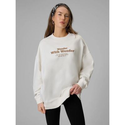 Oversize-Sweatshirt für Damen ohne Kapuze 4F 4FRSS26TSWSF2993-11S