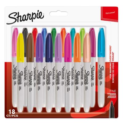 6. Sharpie Fine Marker, 18 Stück, feine Spitze, mehrfarbig