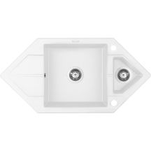Granitspüle mit 1,5 Becken und Abtropffläche – Platzsparend ZQP A653 5908212063934