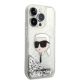 4. Karl Lagerfeld Glitter Karl's Head Hülle für iPhone 14 Pro Max – Silber
